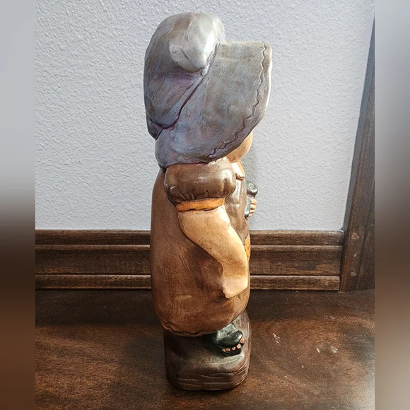 Vintage NapcoWare Country Cousins Lady - Papier Mache Bank 8.5” Tall - Picture 4 of 5